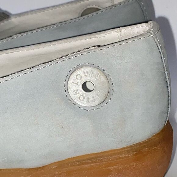 Louis Vuitton Light Gray and Orange Loafers - Picture 11 of 14